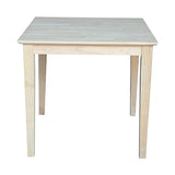 International Concepts Square Solid Wood Top Table with Shaker Legs, 30-Inch IC International Concepts