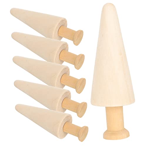 NOLITOY 18 Pcs Easter Wooden Unfinished Wood Easter Fairy Gardens Wooden Peg Dolls Unfinished Wood Trees for DIY Crafts Terrarium Statue Unfinished NOLITOY