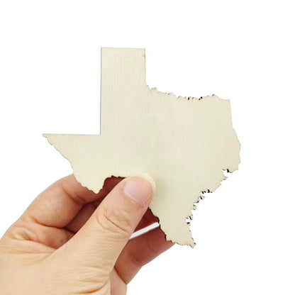 30 Pack 4 Inch Wooden Texas State Shaped Cutouts Unfinished Wood Texas Map Sign Craft Gift Tags Texas State Wooden Paint Crafts for Home Party
