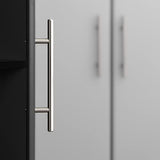 Prepac Elite Functional 8-Piece Garage Cabinets and Storage System Set G, Simplistic Garage Closet Shop Cabinets 16" D x 128" W x 89" H, Black, Prepac