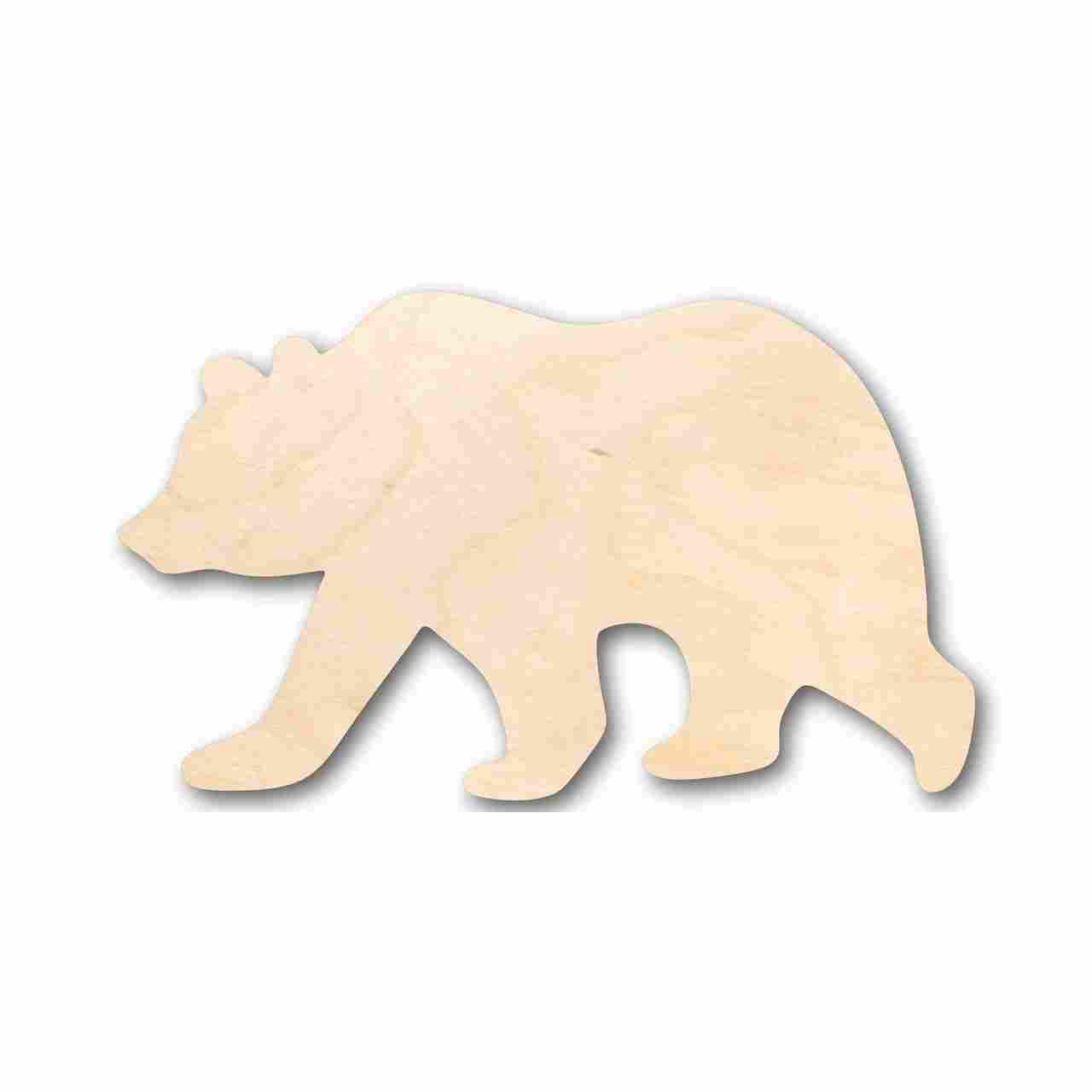 Unfinished Wood Grizzly Bear Shape - Animal - Craft - up to 24" DIY 8" / 1/4"