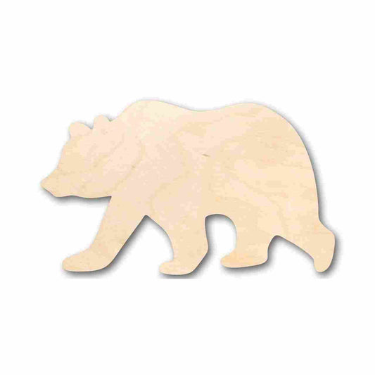 Unfinished Wood Grizzly Bear Shape - Animal - Craft - up to 24" DIY 8" / 1/4" - WoodArtSupply