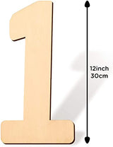SAVITA 12 Inch Blank Wooden Number 1 Unfinished Wood Slices Sign Board for DIY Craft Projects Home Sign Wall Birthday Wedding Party Decoration (1) SAVITA