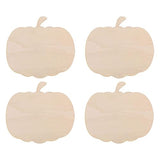 Wooden 4pcs Wooden Pumpkin Cutout Unfinished Thanksgiving Pumpkin Wooden Decorations Halloween Blank Craft Pumpkin Ornaments for DIY Halloween Yardwe