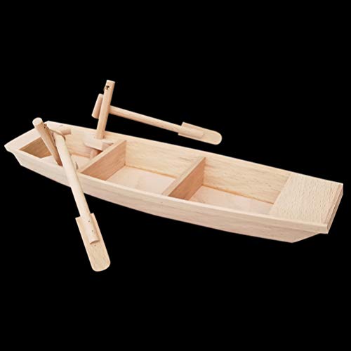 NOLITOY Unfinished Wooden Rowboat, Mini Wood Boat Model Figurine forIY Crafts School Project Birthday Party Gift Home Office Table Decoration - WoodArtSupply