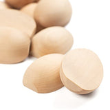 Pack of 12 Smooth Solid White Birch Unfinished Wood Split Eggs by Factory Direct Craft - Wooden Half Eggs for Easter Holiday and Everyday Crafts, Factory Direct Craft