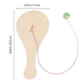 Sewroro 10pcs Wooden Paddle Balls with String Toys Unfinished Wood Paddle Ball Rackets Wooden Painting Paddle for Christmas Stocking Stuffer Goodie Sewroro