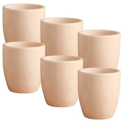 Set of 6 Wooden Glasses - Handmade Unfinished Wood Cups - Craft Kit for DIY Home Decor & Garden - Natural Solid Wood Tea Cup - Arts and Crafts for - WoodArtSupply