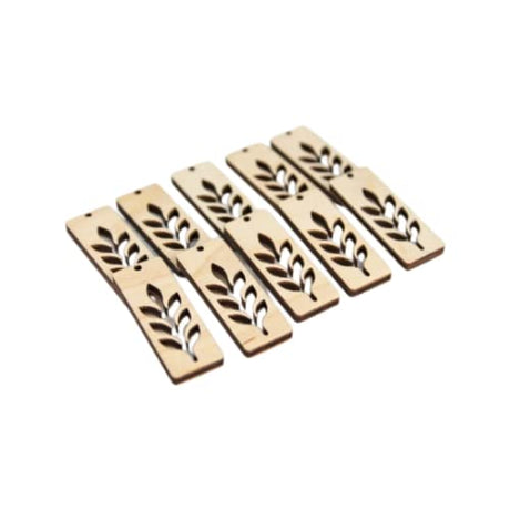 ALL SIZES BULK (12pc to 100pc) Unfinished Wood Laser Flower Leaf Cutout Bar Bars Rectangle Dangle Earring Jewelry Blanks Shape Crafts Made in Texas Texan Wood Crafts