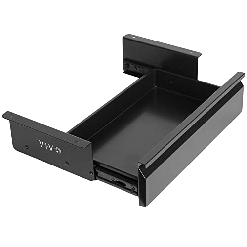 VIVO 16 inch Under Desk Mounted Sliding Pull-out Drawer without Shell for Office Desk, Storage Organizer for Sit Stand Workstation, Black, VIVO