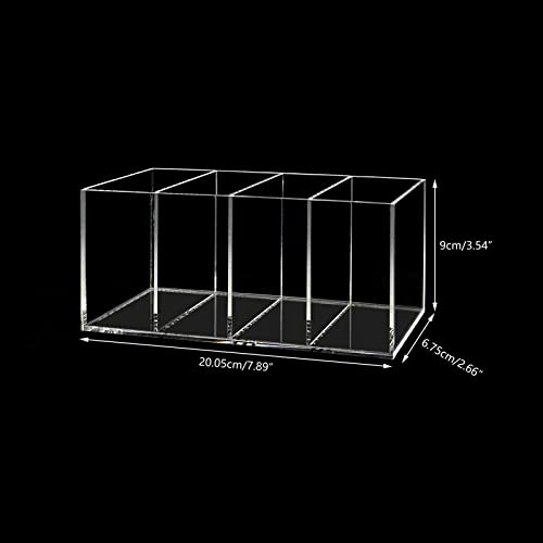 Acrylic Pen Holder 4 Compartments Clear Pencil Holder Organizer Makeup Brush Holder - WoodArtSupply