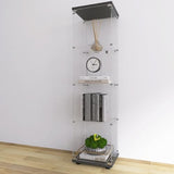 nifoti 4-Tier Floor Standing Glass Display Cabinet with Lockable Door for Collectibles and Trophies nifoti