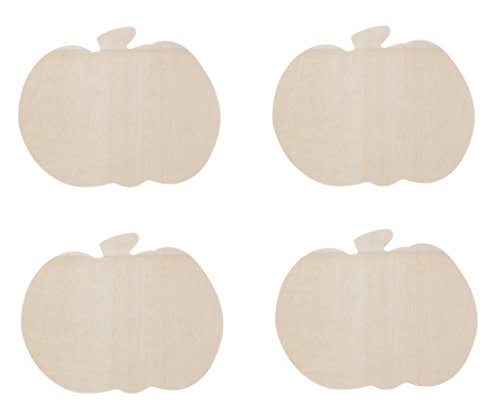 Natural Wood Unpainted Halloween Arts and Crafts Cutout - Pumpkin - 4 Count Daisy Crafts