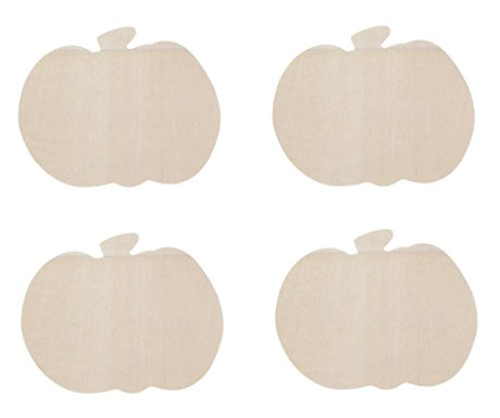 Natural Wood Unpainted Halloween Arts and Crafts Cutout - Pumpkin - 4 Count Daisy Crafts