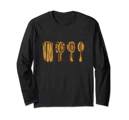 Camper Campsite Wood Carving Spoon Outdoor Camping Long Sleeve T-Shirt Campsite Camping Gifts For Campers Outdoor Tent