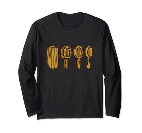 Camper Campsite Wood Carving Spoon Outdoor Camping Long Sleeve T-Shirt Campsite Camping Gifts For Campers Outdoor Tent