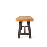 Christopher Knight Home Carlisle Outdoor Acacia Wood and Rustic Metal Bench, Sandblast Finish / Rustic Metal 14. 75 x 63 x 17. 50 inches Christopher Knight Home