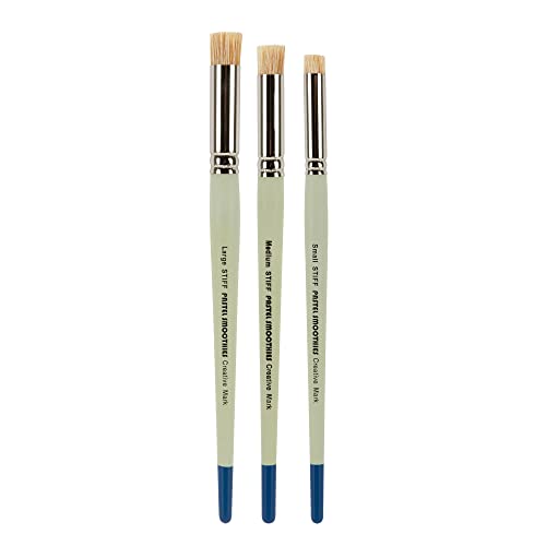 Creative Mark Pastel Smoothies - Paintbrush for Pastel Blending Bristle & Nylon Hair for Blending on Rough Surfaces Short Handle Lacquered Wood Creative Mark