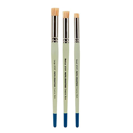 Creative Mark Pastel Smoothies - Paintbrush for Pastel Blending Bristle & Nylon Hair for Blending on Rough Surfaces Short Handle Lacquered Wood Creative Mark