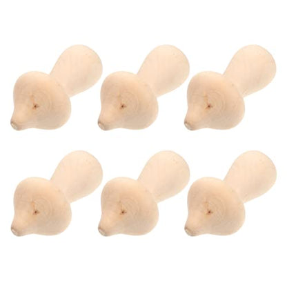 COHEALI 10pcs Wooden Mushroom Balnk Mushroom Model Unfinished Wood Toy Wooden Peg Dolls Unpainted Wood Figures Mushroom Toys Dining Table Decor