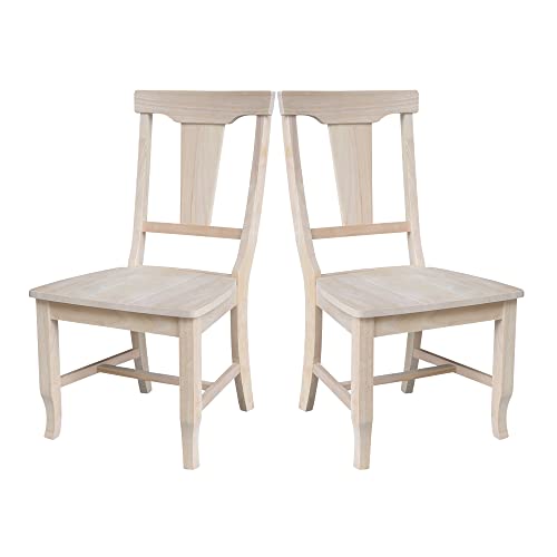 IC International Concepts Panel Back Chair, Unfinished International Concepts