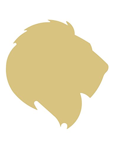 Lion Head Cutout Unfinished Wood Animal Zoo Wildlife Safari Door Hanger Kids Craft MDF Shaped Canvas Style 1 Diverse Woodworking
