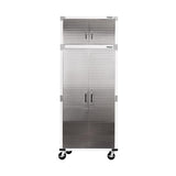 Seville Classics UltraHD 2-Piece Heavy Duty Mega Solid Steel Metal 2-Door Lockable Stacker Wall Storage Cabinet Set Organizer for Garage, Office, Seville Classics