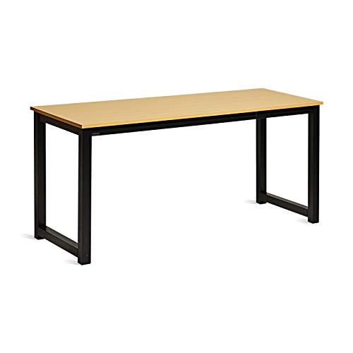 Decoholic Modern Computer Desk 63” Large Workstation Office Desk Computer Table Study Writing Desk for Office Home, with Leg Bars,Industrial Decoholic