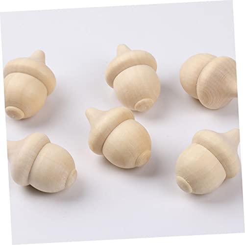 VILLCASE 3 Sets 26 Wooden Toys Wooden peg Dolls Wooden Craft Bowls Unfinished Wood Toys for Crafts Acorns Peg Doll Wedding Decoration Natural VILLCASE