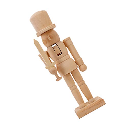 BESPORTBLE Wooden Nutcracker Soldier Christmas Craft Wood Nutcracker Wooden Nutcracker Figurines Unfinished Wood Nutcracker Soldier DIY Nutcracker BESPORTBLE