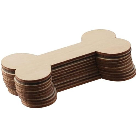 hobbyhub 50Pcs Blank Dog Bone Shape Wood Chips,Unfinished Wood for DIY Crafts Decor hobbyhub