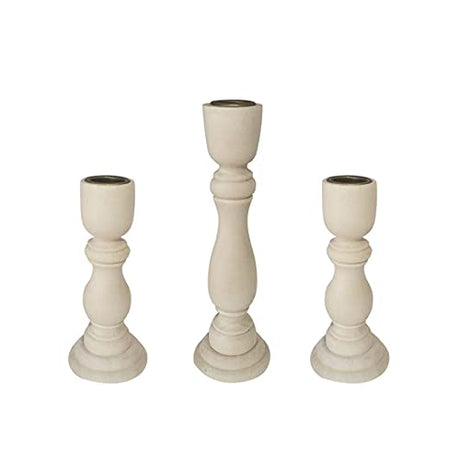 Wooden Candle Holders Set of 3,Unfinished Wood Candlesticks Holders for Taper Candle,Table Centerpieces for Rustic Wedding Party Birthday Home SPETYORT