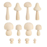 SAVITA 12pcs Unfinished Wooden Mushrooms, Cute Smooth Natural Wooden Mushrooms to Paint for DIY Crafts Decorations Making (6 Models) SAVITA