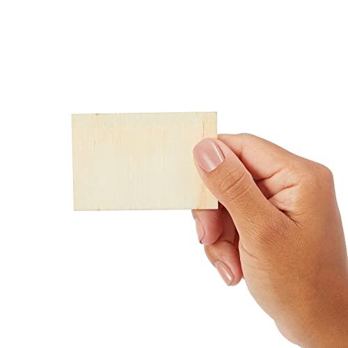 60 Pack Unfinished Wood Rectangles for Crafts, 2x3 Wooden Pieces for Painting, DIY Projects, Decorations, Engravings Bright Creations