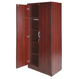 Better Home Products Harmony Wood Two Door Armoire Wardrobe Cabinet in Mahogany Better Home Products