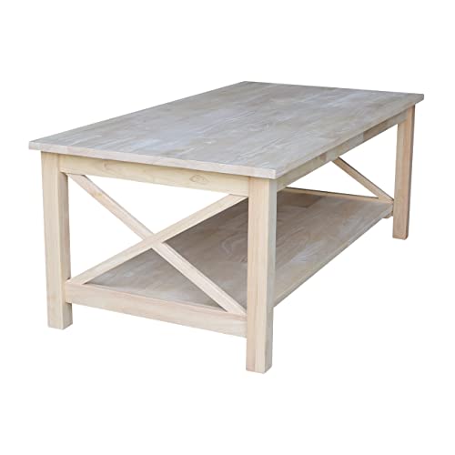 International Concepts Hampton Coffee Table, Unfinished - WoodArtSupply