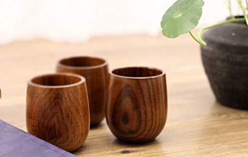 K JINGKELAI Wooden Tea Cups Top Grade Natural Solid Wood Tea Cup 4 Pack,Wooden Teacups Coffee Mug Wine Mug for drinking Tea Coffee Wine Beer Hot - WoodArtSupply