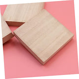 Anneome Graffiti Wood Slices DIY Painting Slices 4pcs Wood Slices Plate Square Wooden DIY Crafts Unfinished Wood Slices Anneome
