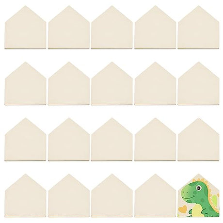 OLYCRAFT 20pcs 3.9x3.5 inch Unfinished Wood Home Plate 3cm Thick Wooden DIY Crafts Cutouts Unfinished Blank Wood Slices Undyed Pentagon Piece for DIY OLYCRAFT