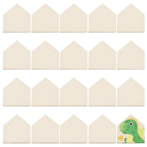 OLYCRAFT 20pcs 3.9x3.5 inch Unfinished Wood Home Plate 3cm Thick Wooden DIY Crafts Cutouts Unfinished Blank Wood Slices Undyed Pentagon Piece for DIY - WoodArtSupply