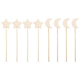 Toddmomy Heart 8pcs Wood Fairy Wand Unfinished Wooden Moon Star Stick Make Your Own Princess Wand Party Cosplay Costume for DIY Crafts Princess Toddmomy