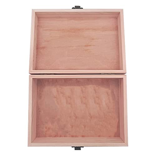 KYLER Unfinished Pine Wood Box - Large Wooden Boxes with Hinged Lid for Craft, DIY, Hobbies, Jewelry, Home Storage, 8 x 6 x 3 inch KYLER