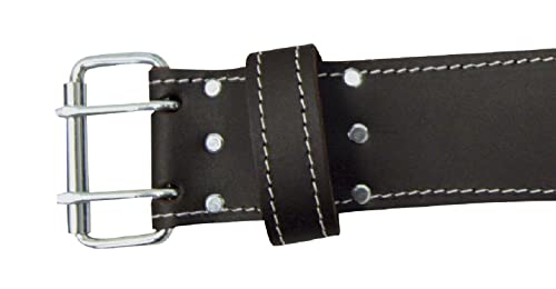 McGuire-Nicholas Men's Standard 2 3/4" inch Oil Tanned Leather Tool Work Belt for 29"-46" Waist, Dark Brown, 3" McGuire-Nicholas