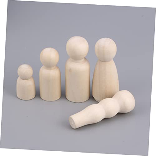 Anneome 50pcs Peg Dolls Unfinished Family Kids Dolls Kids Paint Toys Kids Toys Wood Peg People Wood Manikin for Anneome