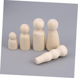Anneome 50pcs Peg Dolls Unfinished Family Kids Dolls Kids Paint Toys Kids Toys Wood Peg People Wood Manikin for Anneome