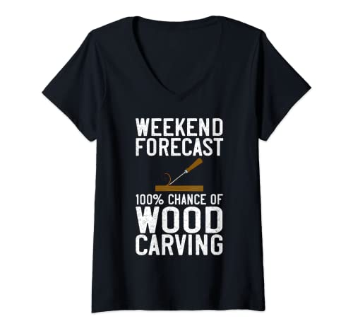 Womens Wood Carving Tools Beginner Knife Ideas Chainsaw Sculpture V-Neck T-Shirt