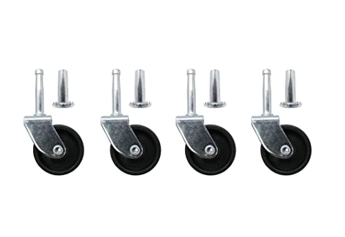 Shepherd Hardware 9557 1-1/4-Inch Plastic Stem Casters, 4-Pack , Black Shepherd Hardware