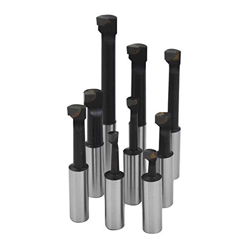 findmall 9pcs 2" Boring Head R8 Shank 1/2" Carbide Boring Bar Set Milling findmall
