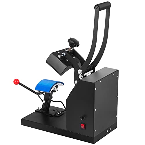 VEVOR Heat Press 6x3.75Inch Curved Element Hat Press Clamshell Design Heat Press for Hats Rigid Steel Frame No Stick Digital LCD Timer and VEVOR