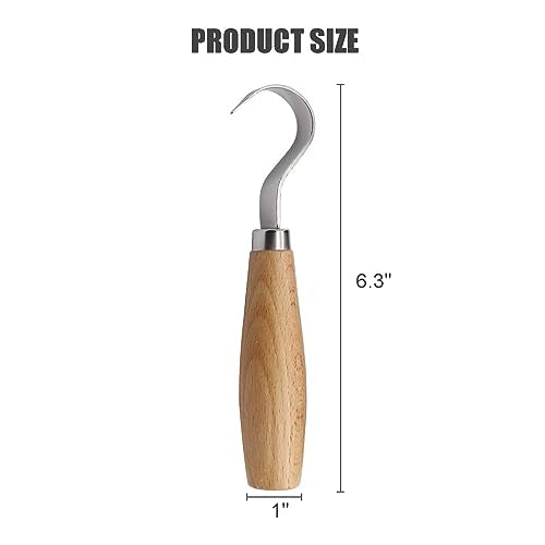 Wood Hook Knife Carving Tool for Carving Spoons Bowls Cups Crooked for Professional Spoon Carvers and Beginners FENMOR